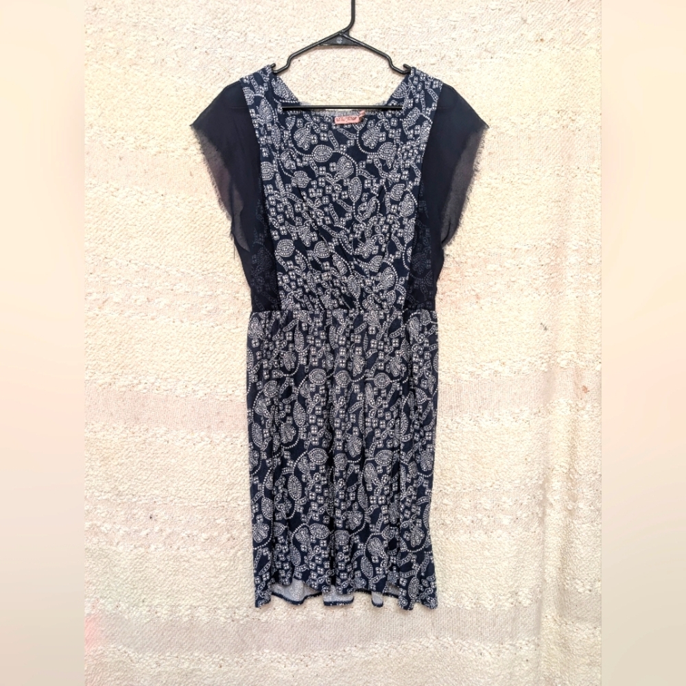 Juicy Couture Women's Blue And White Dress With Pockets Sz Small